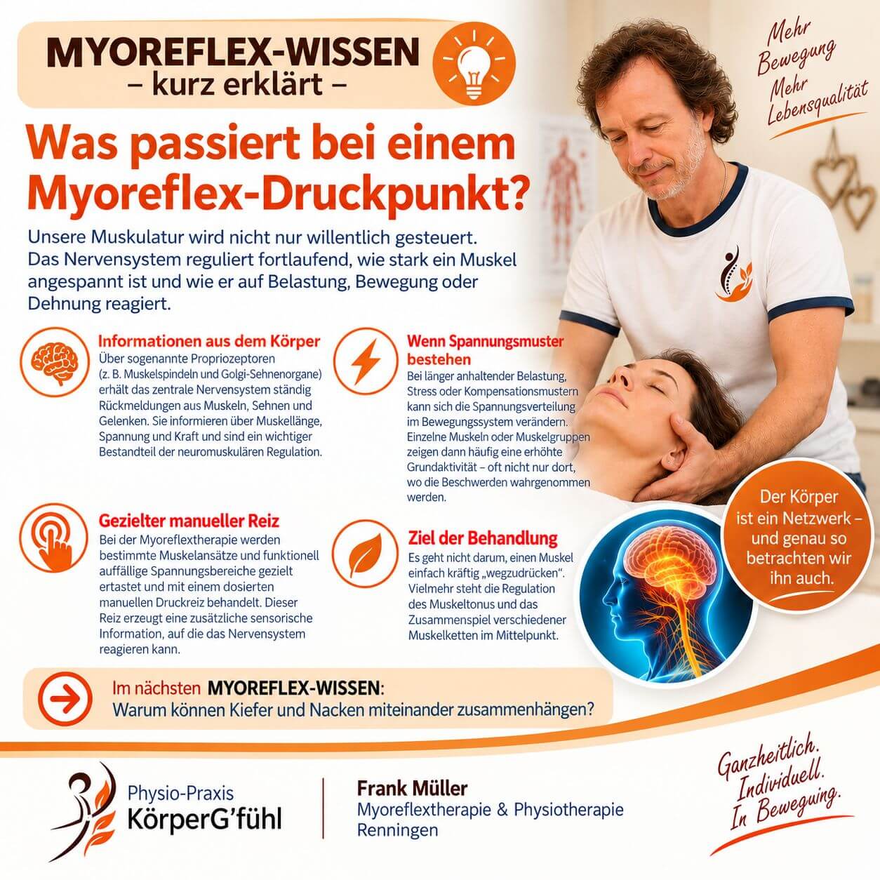 Was passiert bei einem Myoreflex-Druckpunkt?